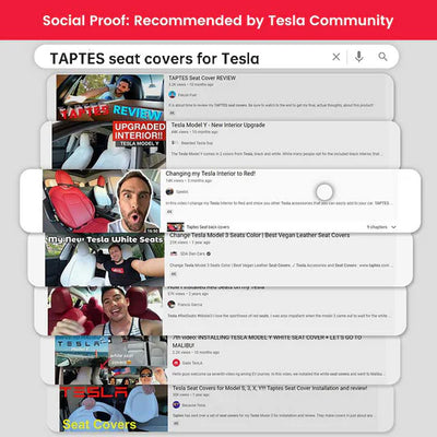 TAPTES® Red Wine Seat Covers for Tesla Model Y 2024 2023-2020, Red Wine Leather Seat Protectors for 5 Seat Tesla Model Y