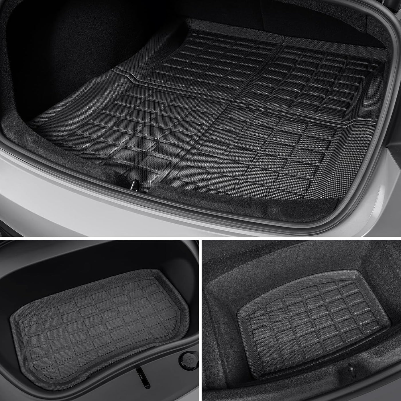 TAPTES All-Weather Floor Mats for RHD Tesla Model 3 Highland, Full Set 6 Pcs RHD Floor Mats And Cargo Mats for 2024 2025 Model 3, Floor Liners And Cargo Mats for 2024 2025 2026 Tesla Model 3