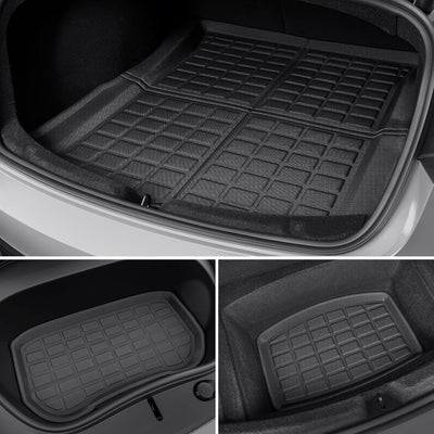 TAPTES All-Weather Floor Mats for RHD Tesla Model 3 Highland, Full Set 6 Pcs RHD Floor Mats And Cargo Mats for 2024 2025 Model 3, Floor Liners And Cargo Mats for 2024 2025 2026 Tesla Model 3