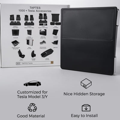 TAPTES® Hidden Armrest Storage Box for Tesla Model 3 Model Y 2017-2025
