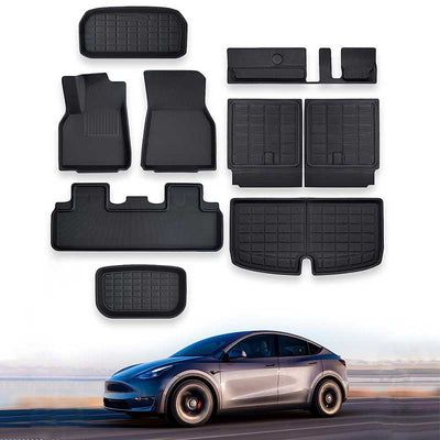 TAPTES  New Update All Weather XPE Floor Mats for Tesla Model Y 7 Seater 2020-2023 2024, Set of 9