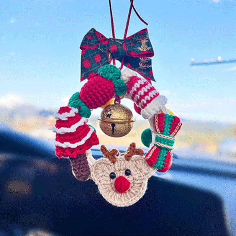 TAPTES® Car Rearview Mirror Christmas Wreath Pendant Decoration for Tesla Model S/3/X/Y/Cybertruck