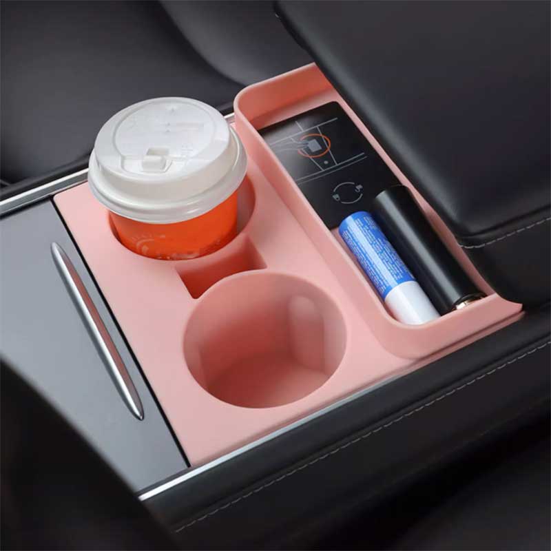 TAPTES Central Control Cup Holder With Storage Organizer for Model Y Model 3