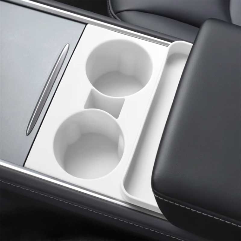 TAPTES Central Control Cup Holder With Storage Organizer for Model Y Model 3