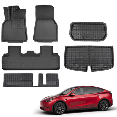 TAPTES® Floor Mats for Tesla Model Y 7 Seater 2021-2023 2024, Rear Trunk Mats & Front Trunk Mats