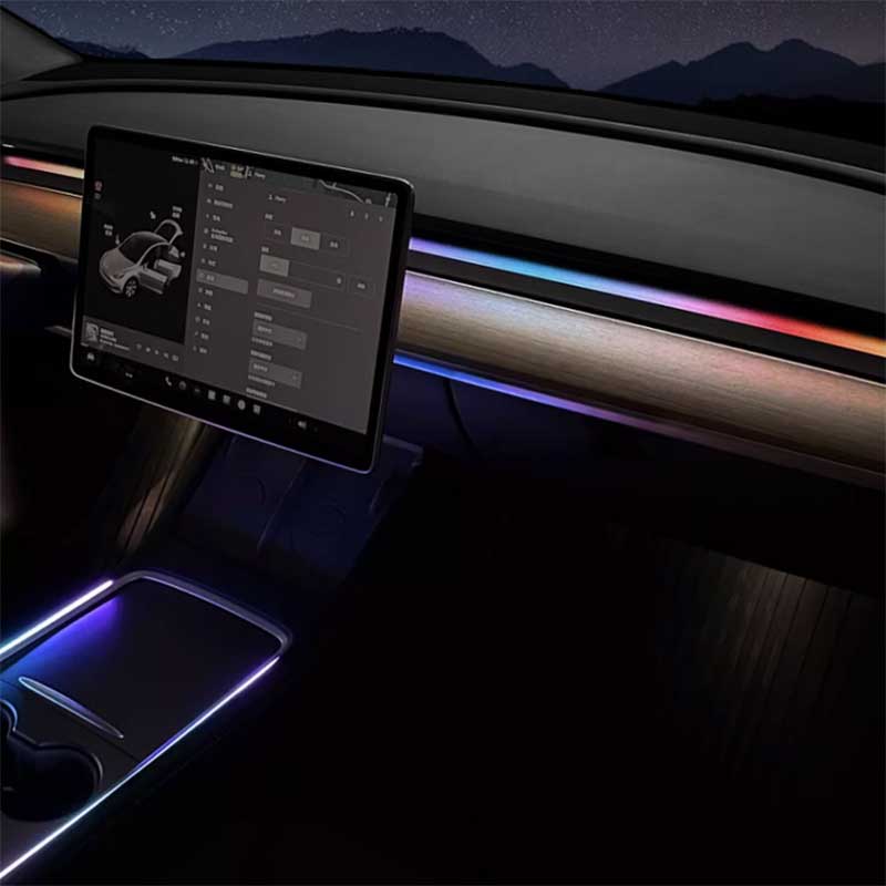 TAPTES® Center Console & Dashboard Streamer Ambient Light for Model Y Model 3 2017-2025