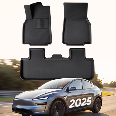 TAPTES Exclusive All-Weather Floor Mats for 2025-2026 Tesla Model Y Juniper. 3-Piece Set Includes Driver, Passenger, and Second Row Floor Mats for the 2025 Tesla Model Y