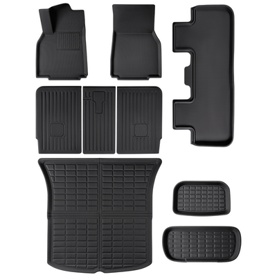 TAPTES® Tesla Model Y Juniper All-Weather Floor Mats and Seatback Protectors , Compatible for 2025-2026 Model Y Juniper, XPE Waterproof Cargo, Frunk, and Trunk Mats Interior Accessories (9 PCs)