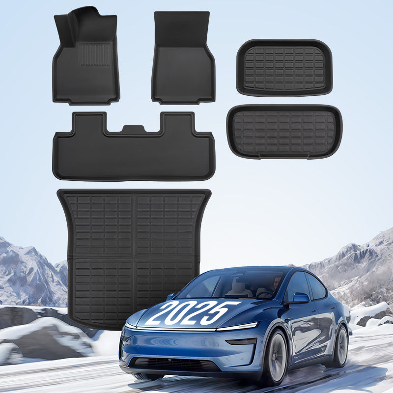 TAPTES Exclusive All Weather Floor Mats & Trunk Mat for 2025 Tesla Model Y Juniper. 6Pcs Set Floor Mats & Cargo Liner for 2025 New Tesla Model Y