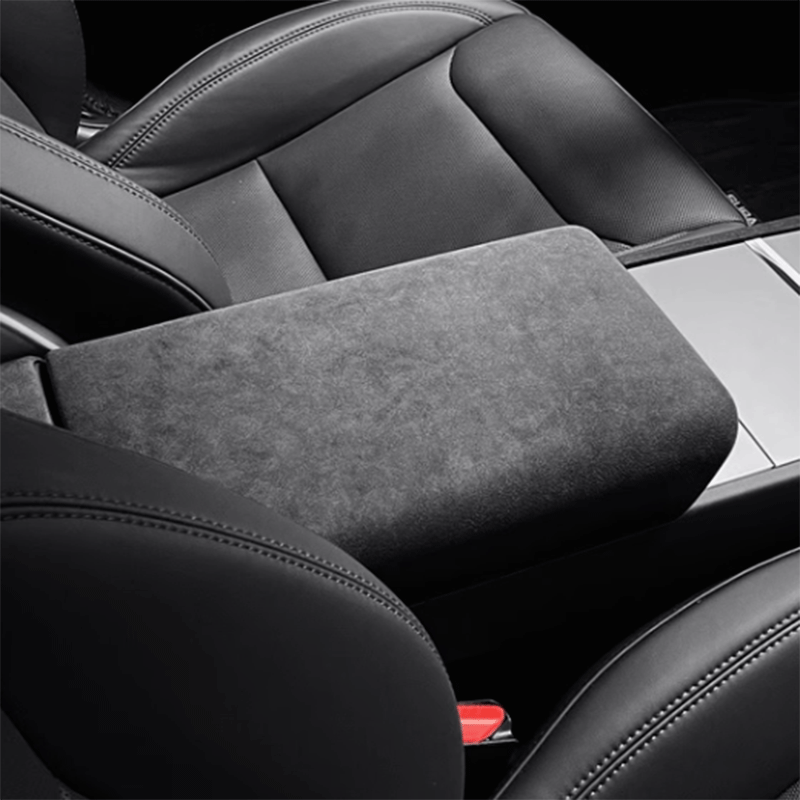 TAPTES® Alcantara Center Console Armrest Cover in Carbon Black Color for Tesla Model 3 Highland 2024