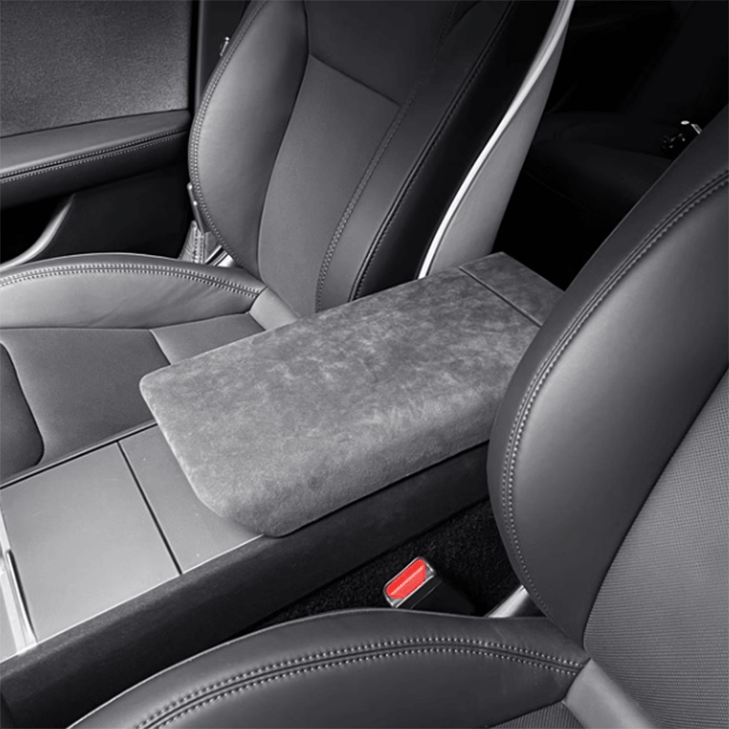 TAPTES® Alcantara Center Console Armrest Cover in Carbon Black Color for Tesla Model 3 Highland 2024