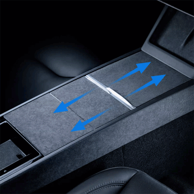 TAPTES® Alcantara Center Console & Cup Holder Stickers in Black Color for Tesla Model 3 Highland 2024 2025