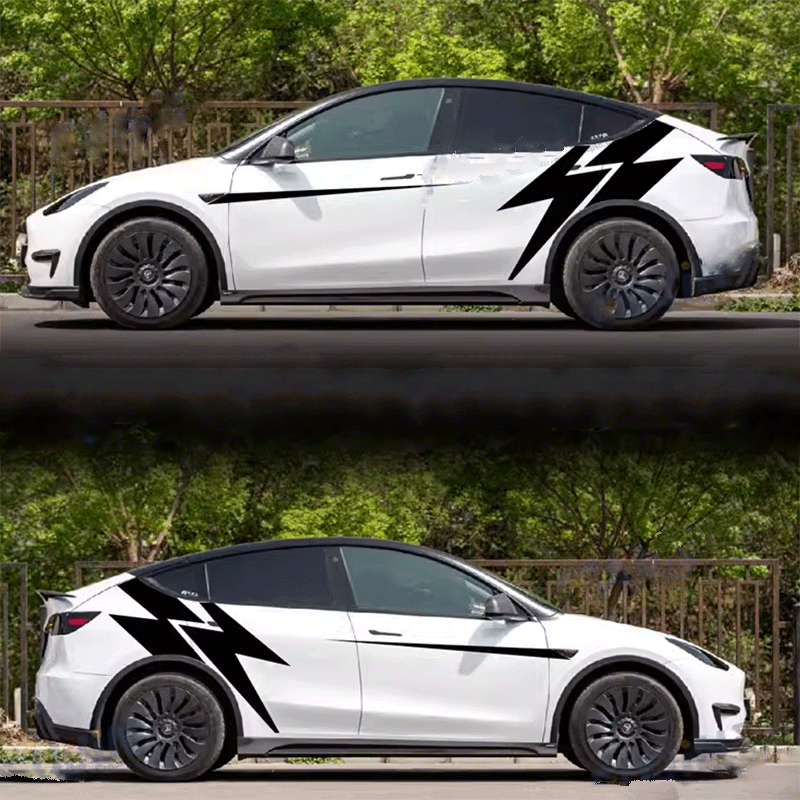 TAPTES® Car Body Lightning Decorative Stickers for Tesla Model 3/Y, Set of 2