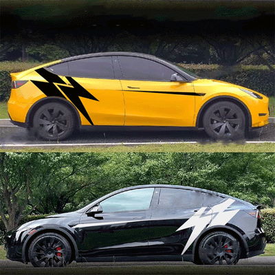 TAPTES® Car Body Lightning Decorative Stickers for Tesla Model 3/Y, Set of 2