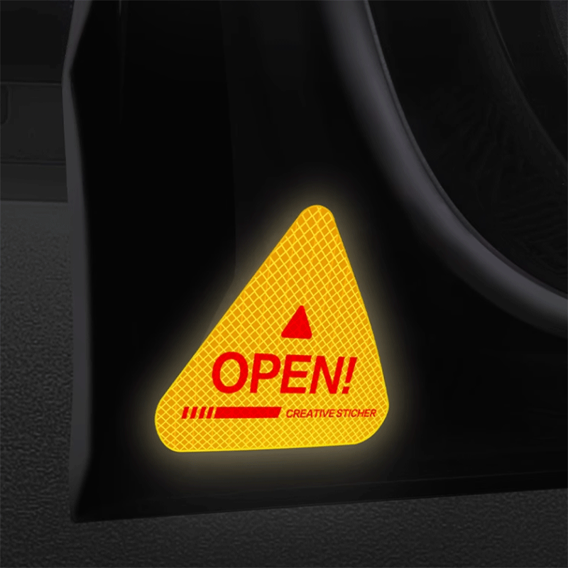 TAPTES® Car Door Reflective Warning Stickers for Tesla Model 3/Y, Set of 4