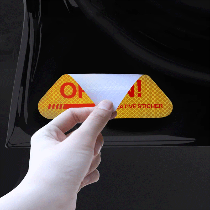 TAPTES® Car Door Reflective Warning Stickers for Tesla Model 3/Y, Set of 4