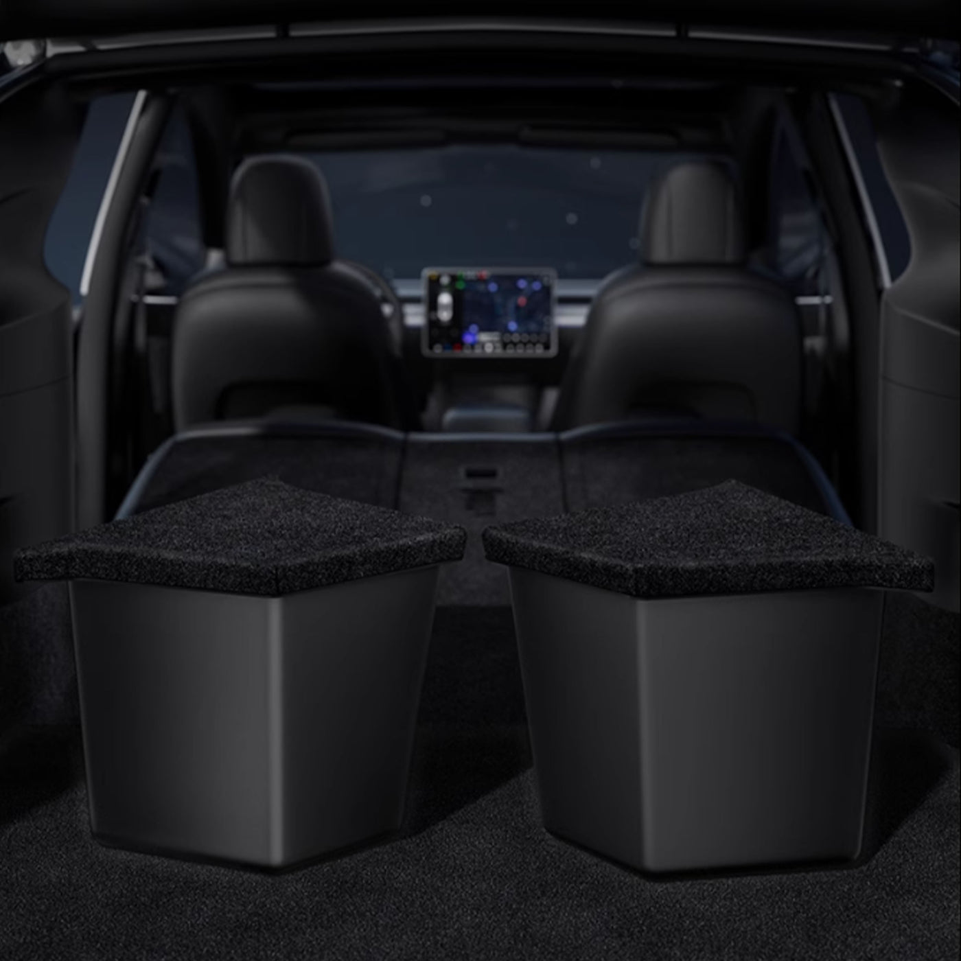 TAPTES® Full Surround Mats for Storage Boxes on Both Sides of the Trunk for 2025 New Tesla Model Y Juniper,Set of 4