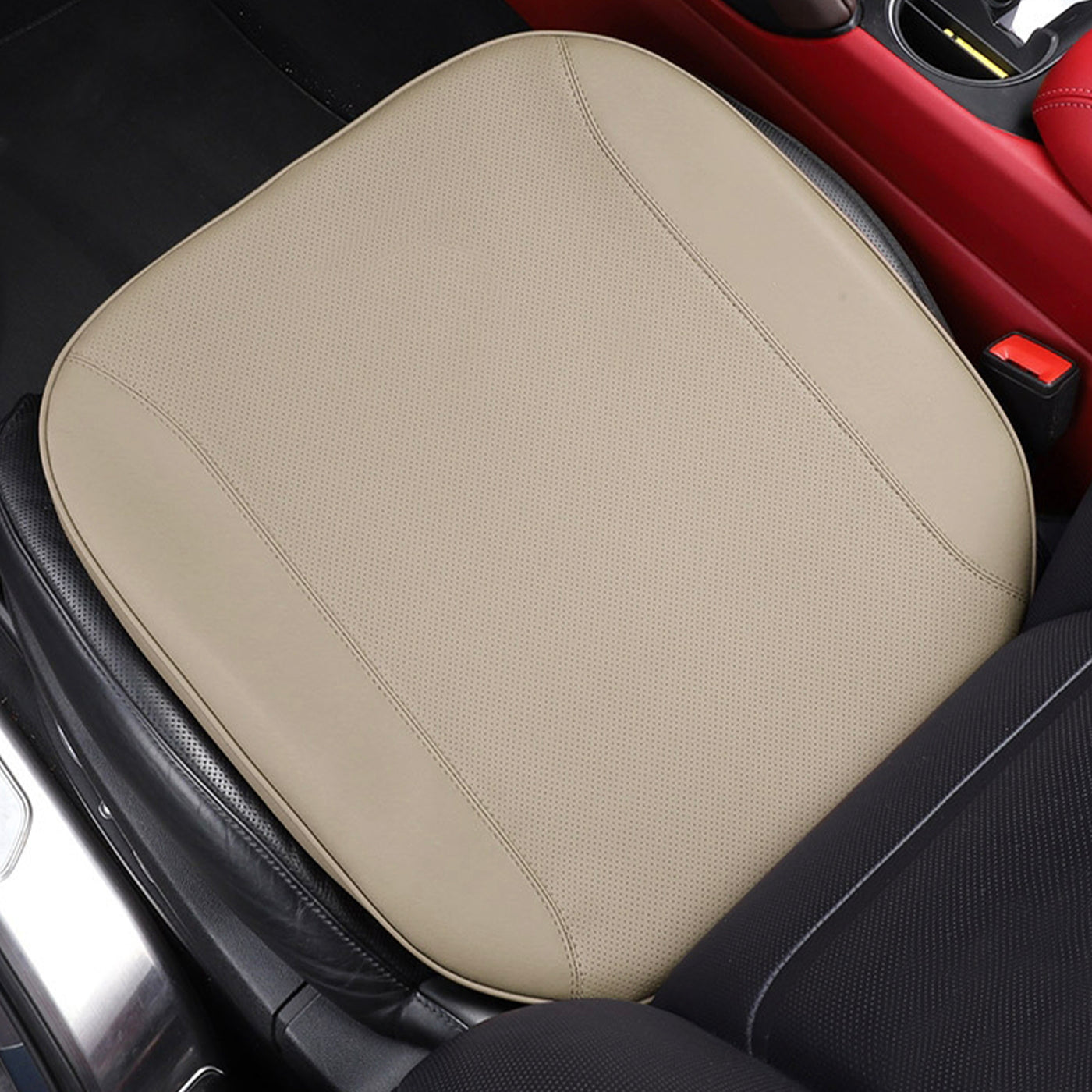 TAPTES® Leather Memory Foam Heightened Seat Cushion for Tesla Model S/X/3/Y/Cybertruck/Model 3 Highland/Model Y Juniper