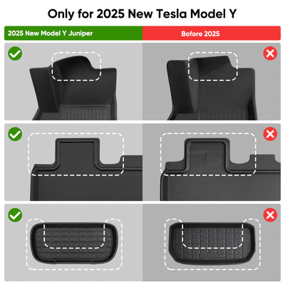 TAPTES Exclusive All Weather Floor Mats & Trunk Mat for 2025 2026 Tesla Model Y Juniper. 6Pcs Set Floor Mats & Cargo Liner for 2025 New Tesla Model Y