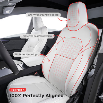 TAPTES® Custom Leather Seat Covers for 2025 2026 Tesla Model Y Juniper, Full Set Seat Covers for Tesla Model Y Juniper