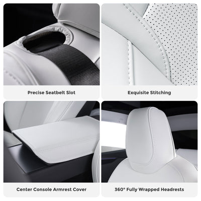 TAPTES® Custom Leather Seat Covers for 2025 2026 Tesla Model Y Juniper, Full Set Seat Covers for Tesla Model Y Juniper