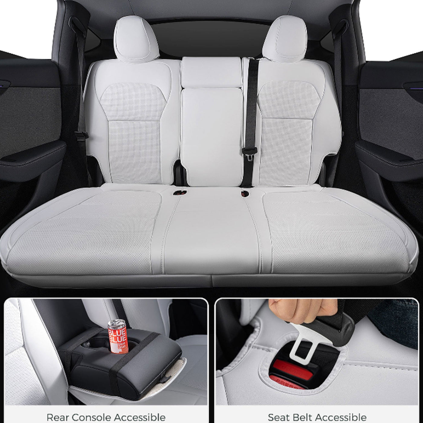 TAPTES® Custom Leather Seat Covers for 2025 2026 Tesla Model Y Juniper,Seat Covers for Tesla Model Y Juniper Rear Seats.