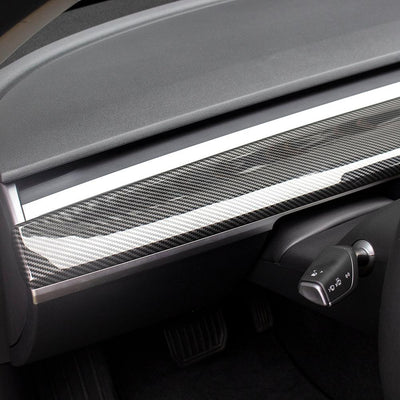 Carbon Fiber Style Center Console Plate Cover for Tesla Model 3 - TAPTES