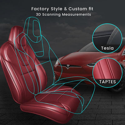 TAPTES® #1 Seat Covers for Tesla Model S, Custom Designed Seat Covers for 2012-2021 2022 2023 2024 Tesla Model S Full Set
