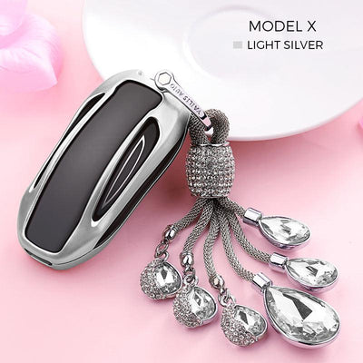 Crystal Chain Key Fob Cover for Tesla Model X - TAPTES