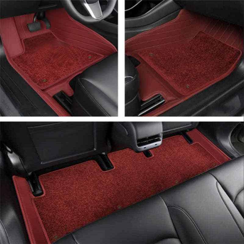 TAPTES Premium Leather Floor Mats Fully Covered by Double-Layer Floor Liner for Model Y 2020-2023 2024