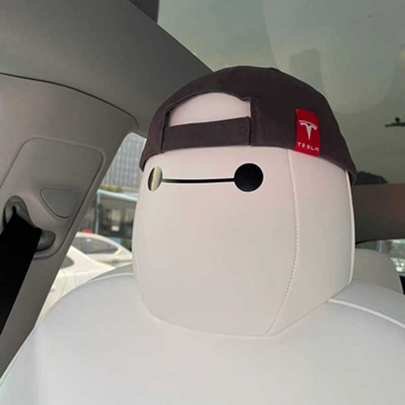 TAPTES® Baymax Headrest Stickers for Tesla Model S / 3 / X / Y, Set of 4, Decoration Sticker