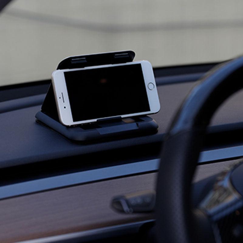 TAPTES® Cell Phone Mount for Tesla Model S/X/3/Y/Cybertruck, Carbon Fiber Pattern Phone Holder