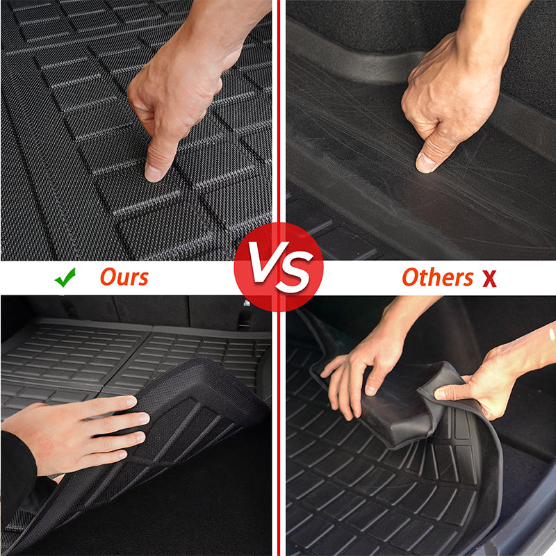 TAPTES Right-Hand Drive Floor Mats for 2021-2023 2024 Tesla Model Y, Rear & Front Trunk Mats