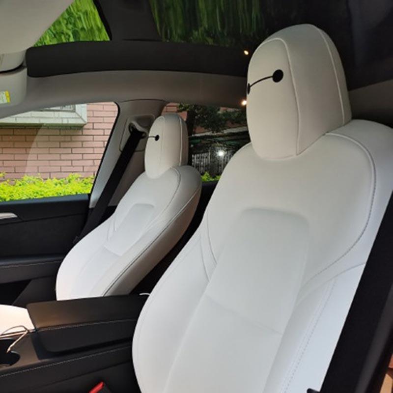 TAPTES® Baymax Headrest Stickers for Tesla Model S / 3 / X / Y, Set of 4, Decoration Sticker