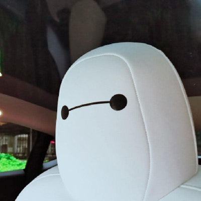 TAPTES® Baymax Headrest Stickers for Tesla Model S / 3 / X / Y, Set of 4, Decoration Sticker