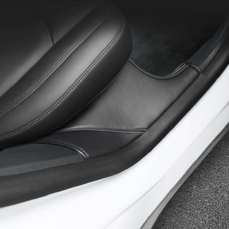 TAPTES® Leather Door Sill Protector Mat for Tesla Model Y 2020 2021 2022 2023 2024, Set of 2