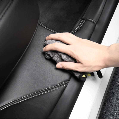 TAPTES® Leather Door Sill Protector Mat for Tesla Model Y 2020-2025, Set of 2