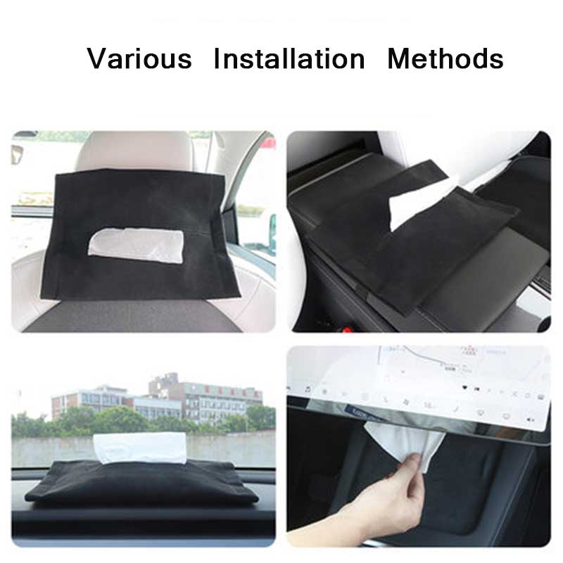 TAPTES Leather Tissue Holder for Tesla Model S Model 3 Model X Model Y