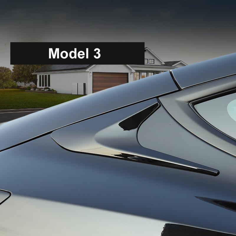 TAPTES Rear Window Triangle Shutters for Tesla Model 3 2021-2025, C-pillar Boomerang Decoration Cover