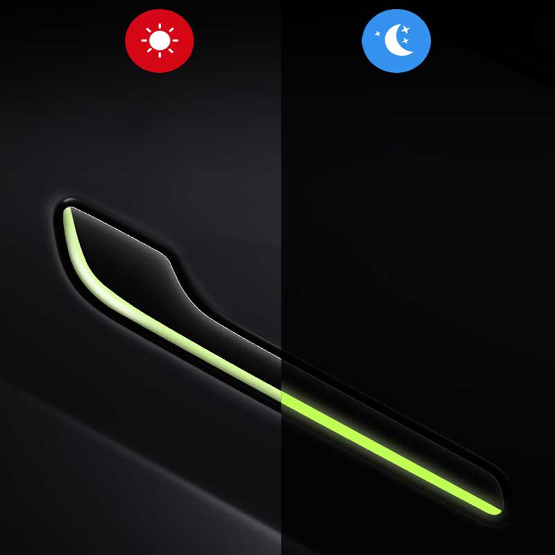 TAPTES® Luminous Warning Anti-Scratch Door Handle Sticker for Tesla Model Y Model 3 2021-2023 2024