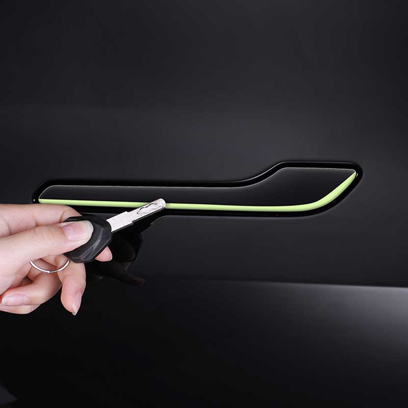 TAPTES® Luminous Warning Anti-Scratch Door Handle Sticker for Tesla Model Y Model 3 2021-2023 2024