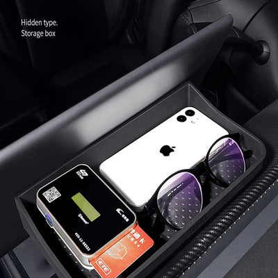 TAPTES Central Control ETC Bracket Tissue Box Hidden Storage Organizer for Tesla Model Y/3