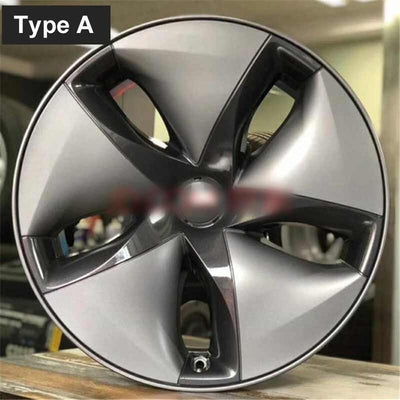 TAPTES Wheel Hub Sticker for Tesla Model 3, Wheel Hub Decoration, Set of 4