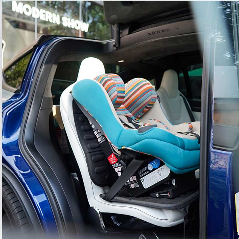 TAPTES Child Car Seat Protector with Organizer Pockets for Tesla Model S 3 X Y Cybertruck