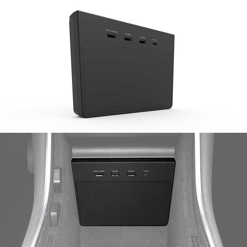 TAPTES USB Hub for Model 3, Designed for Tesla Model 3 Dashcam & Sentry Mode, Built for Tesla Model 3 Before June 2020