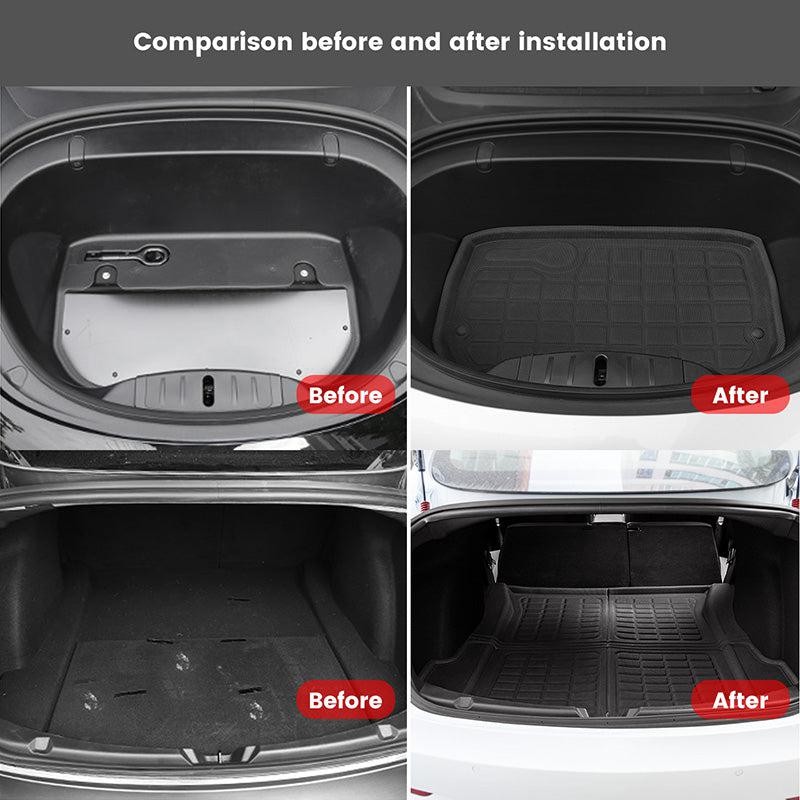 TAPTES Front & Rear Trunk Mat for Tesla Model 3 2017 2018 2019 2020 2021 2022 2023, Tesla Model 3 Cargo Mats