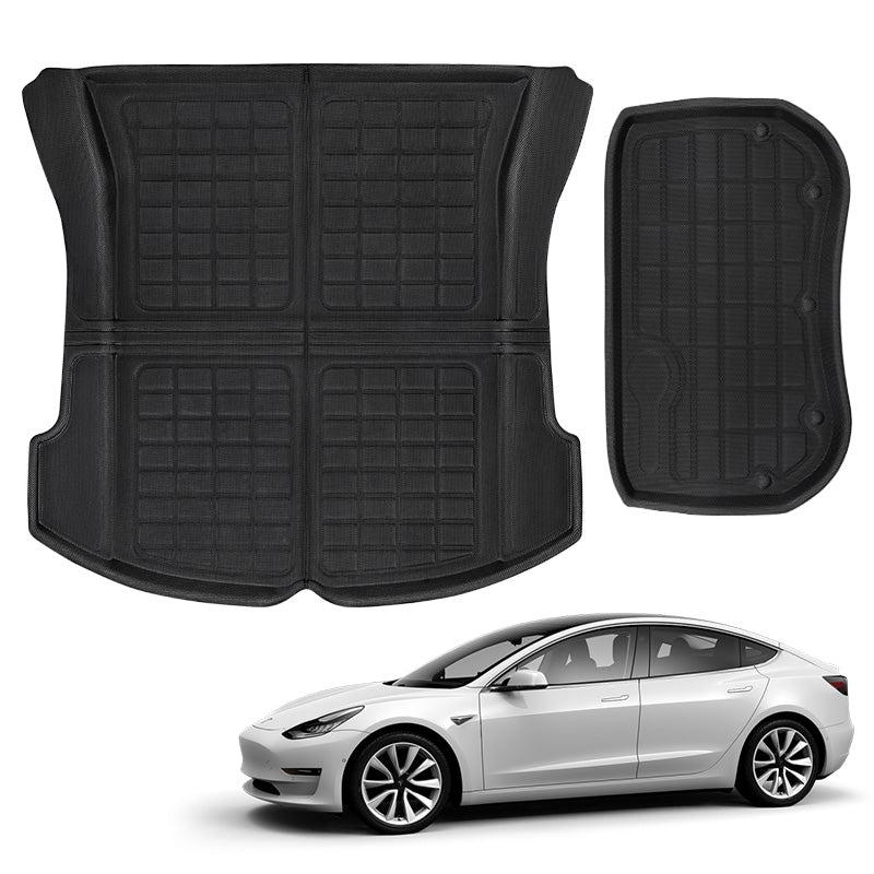 TAPTES Front & Rear Trunk Mat for Tesla Model 3 2017 2018 2019 2020 2021 2022 2023, Tesla Model 3 Cargo Mats